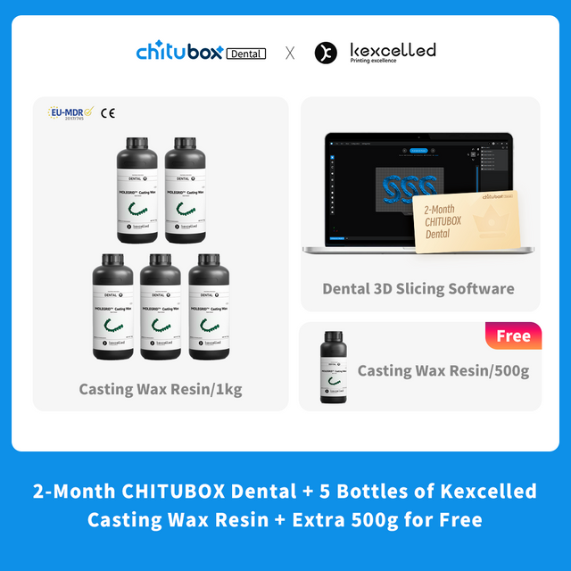 Premium Dental 3D Printing Package: CHITUBOX Dental and Kexcelled Casting Wax Resin