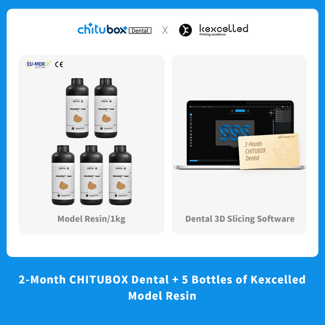 Efficient Dental 3D Printing Package: CHITUBOX Dental and Kexcelled Model Resin